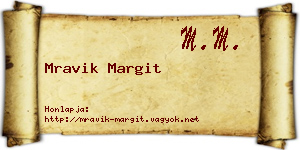 Mravik Margit névjegykártya